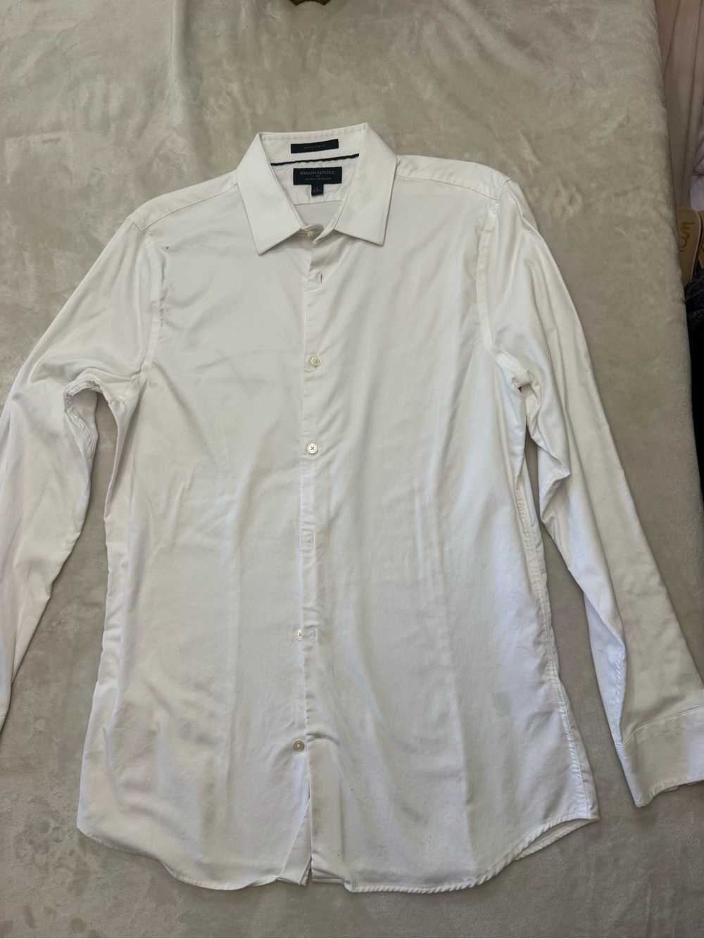 Banana Republic White Men's Dress Shirt - Slim Collar Button-Up